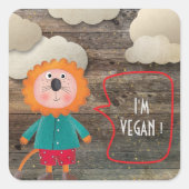 私はビーガンベジタリアンスウィートライオ素朴ンピエロ スクエアシール (正面)