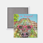 私はビーガン牛認識度磁石 マグネット (正面/裏面)