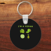 私はビーガン食ベジタリアンの日だ キーホルダー (正面)