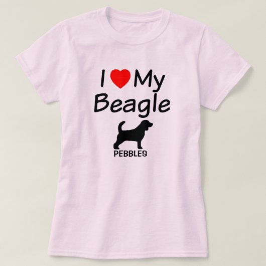 私はビーグル犬が大好き Tシャツ (デザイン正面)
