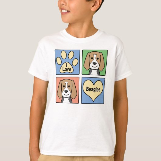 私はビーグル犬を愛します Tシャツ (正面)
