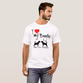 私はビーグル犬2匹が大好き Tシャツ (正面フル)