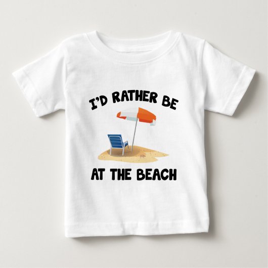 私はビーチにいる ベビーTシャツ (正面)