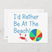 私はビーチに行きたい ポストカード (正面/裏面)