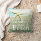 私はビーチの写真の枕にむしろあります クッション (ブランケット)