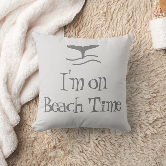 私はビーチタイムホエールテールとおもしろい引用文 クッション (ブランケット)