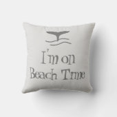 私はビーチタイムホエールテールとおもしろい引用文 クッション (裏面)