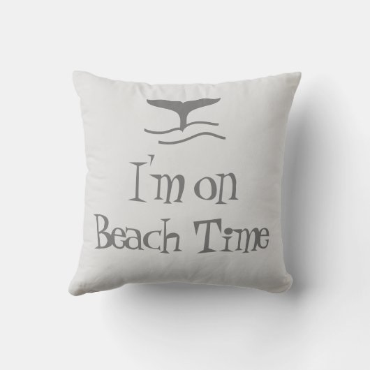 私はビーチタイムホエールテールとおもしろい引用文 クッション (裏面)