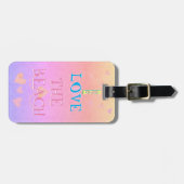 #"私はビーチ"日の出のテンプレートアドレス ラゲッジタグ (正面横)