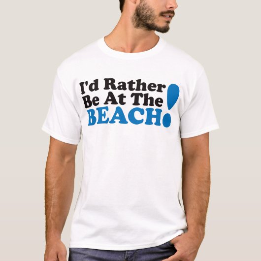私はビーチ-青にむしろいます Tシャツ (正面)