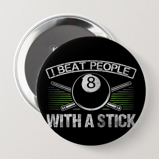 私はビートの人々に棒のビリヤードをおもしろいする 缶バッジ (正面&裏面)