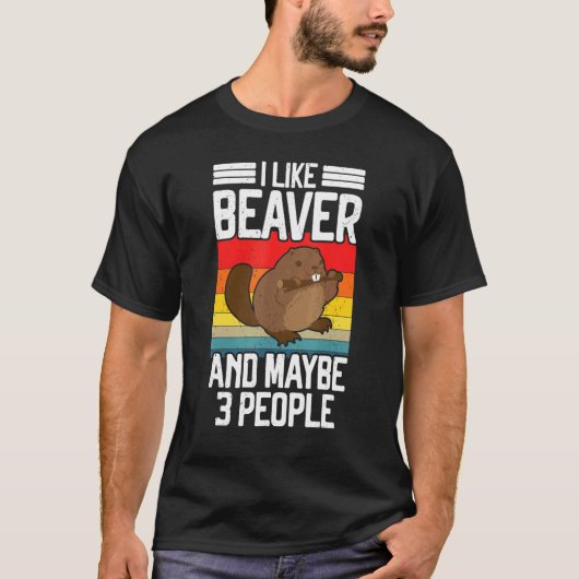 私はビーバーが好きで、多分3人ビーバーCosを齧歯動物 Tシャツ (正面)