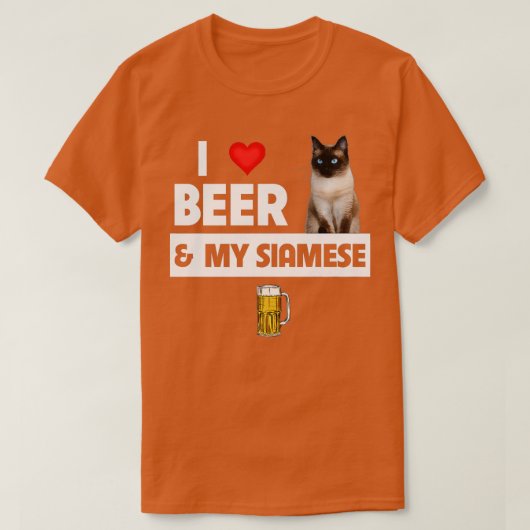私はビールとシャム猫好きのKitten Drinki Tシャツ (デザイン正面)