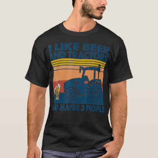 私はビールとトラクターが好きで、3人くらいかな Tシャツ