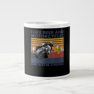 私はビールとバイクが好き – Motorcycles Gift ジャンボコーヒーマグカップ