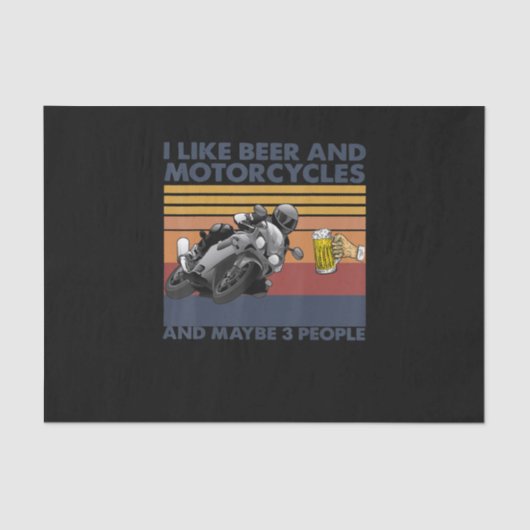 私はビールとバイクが好き – Motorcycles Gift 薄葉紙 (正面)