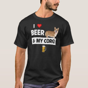 私はビールと私のコーギーが大好き お母さん お父さん ペンブローク カーディガン Tシャツ