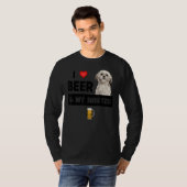 私はビールと私のシーズー（犬）Tzuママパパ犬P飲む Tシャツ (正面フル)