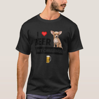 私はビールと私のチワホアママパパ飲みペット大好き Tシャツ