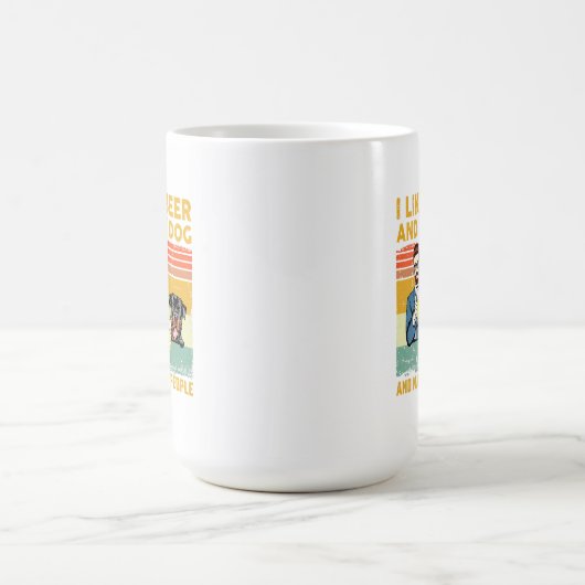 私はビールと私の犬が好きで、おそらく3人の犬が好きだ コーヒーマグカップ (中央)
