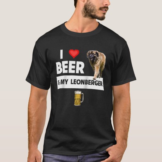 私はビールと私のLeonbergerドイツ犬ママパパD Tシャツ (正面)