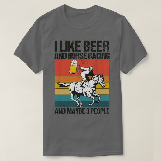 私はビールと競馬が好きで、多分3人がvi tシャツ (デザイン正面)