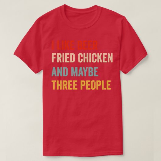 私はビールの唐揚げが好きだ Tシャツ (デザイン正面)