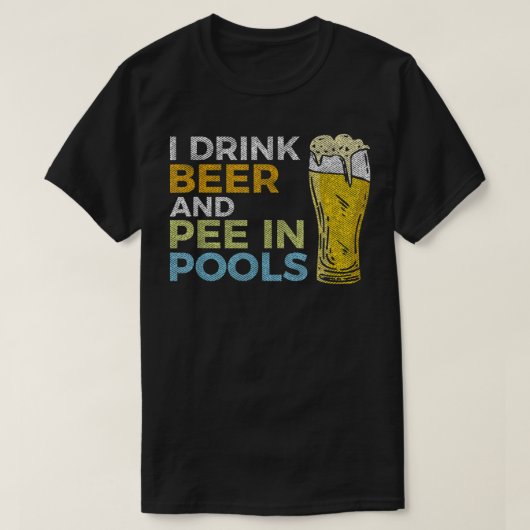 私はビールやおしっこをプールで飲おもしろいグランジむ Tシャツ (デザイン正面)