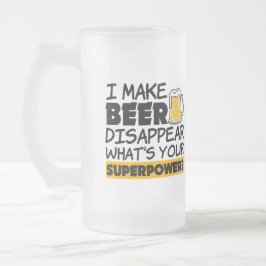 私はビールをおもしろい消えさせます フロストグラスビールジョッキ