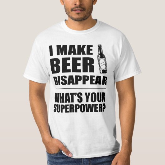 私はビールをおもしろい消えさせます Tシャツ (正面)