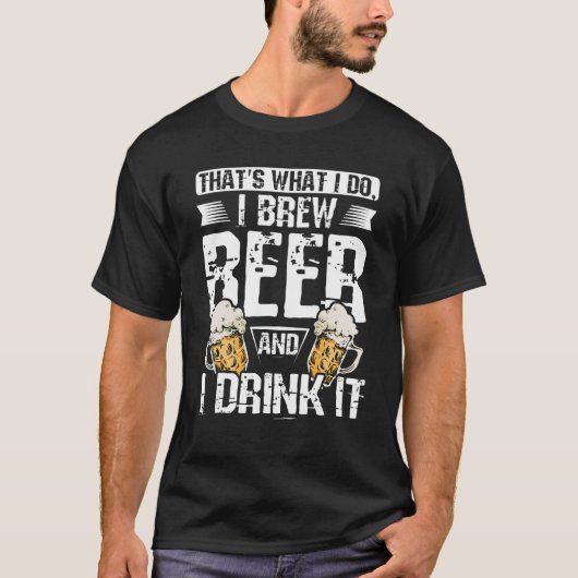 私はビールを作り、それを飲む Tシャツ (正面)