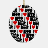 私はビールを愛します- Beeryクリスマスを持って下さい セラミックオーナメント (右)
