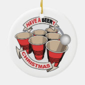 私はビールを愛します- Beeryクリスマスを持って下さい セラミックオーナメント (裏面)