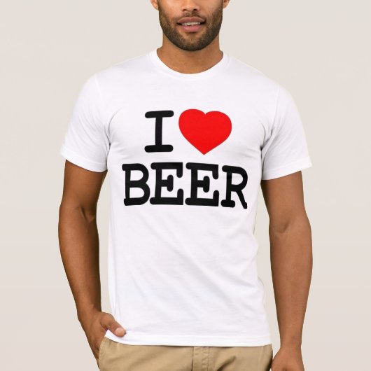 私はビールを愛します Tシャツ (正面)