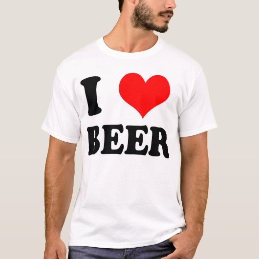 私はビールを愛します Tシャツ (正面)