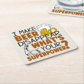 私はビールを消す スクエアペーパーコースター (アングル)