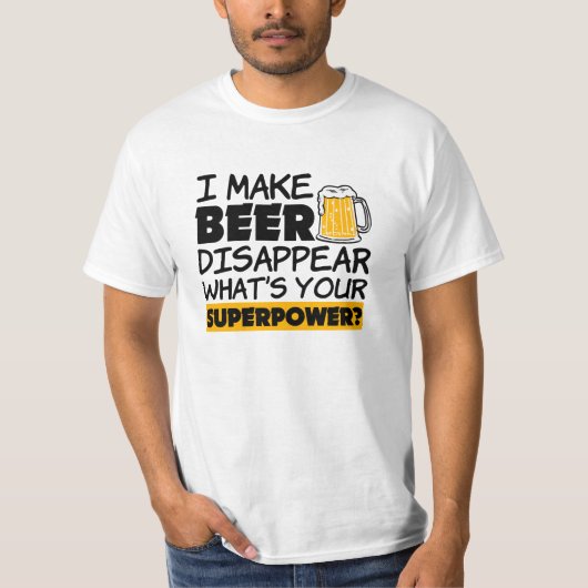私はビールを超大国おもしろいのシャツから消す Tシャツ (正面)
