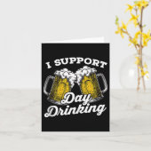 私はビールを飲む日おもしろいをサポートDrinker Tank Top カード (黄色い花)