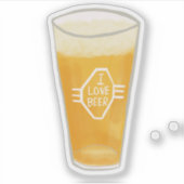 私はビールクラフトビールイラストレーション シール (正面)