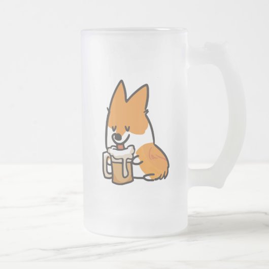私はビールコーギーのマグ| CorgiThingsを愛します フロストグラスビールジョッキ (右)