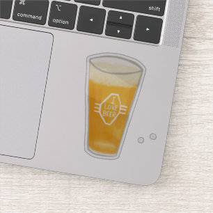 私はビール技術ビールイラストレーションを愛します シール