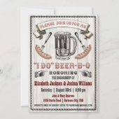 私はビールB Q婚約パーティの招待をします 招待状 (正面)