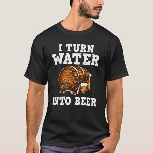 私はビールBierbauer Bier Braumeisterに水を変える Tシャツ (正面)