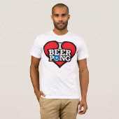 私はビールPong -赤--を愛します Tシャツ (正面フル)