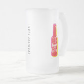 私はビ走ールフィットネスユーモア赤いボトル フロストグラスビールジョッキ (正面右)