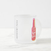 私はビ走ールフィットネスユーモア赤いボトル フロストグラスマグカップ (正面右)