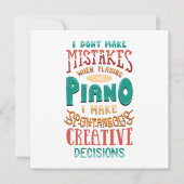 私はピアノを遊ぶとき間違えません ノートカード (正面)