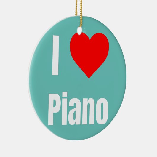 私はピアノハートギフト女男性へ性キッズが大好き セラミックオーナメント (右)