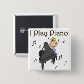 私はピアノボタンを遊びます 缶バッジ (正面&裏面)