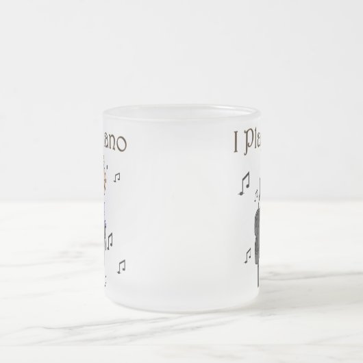 私はピアノマグを遊びます フロストグラスマグカップ (中央)